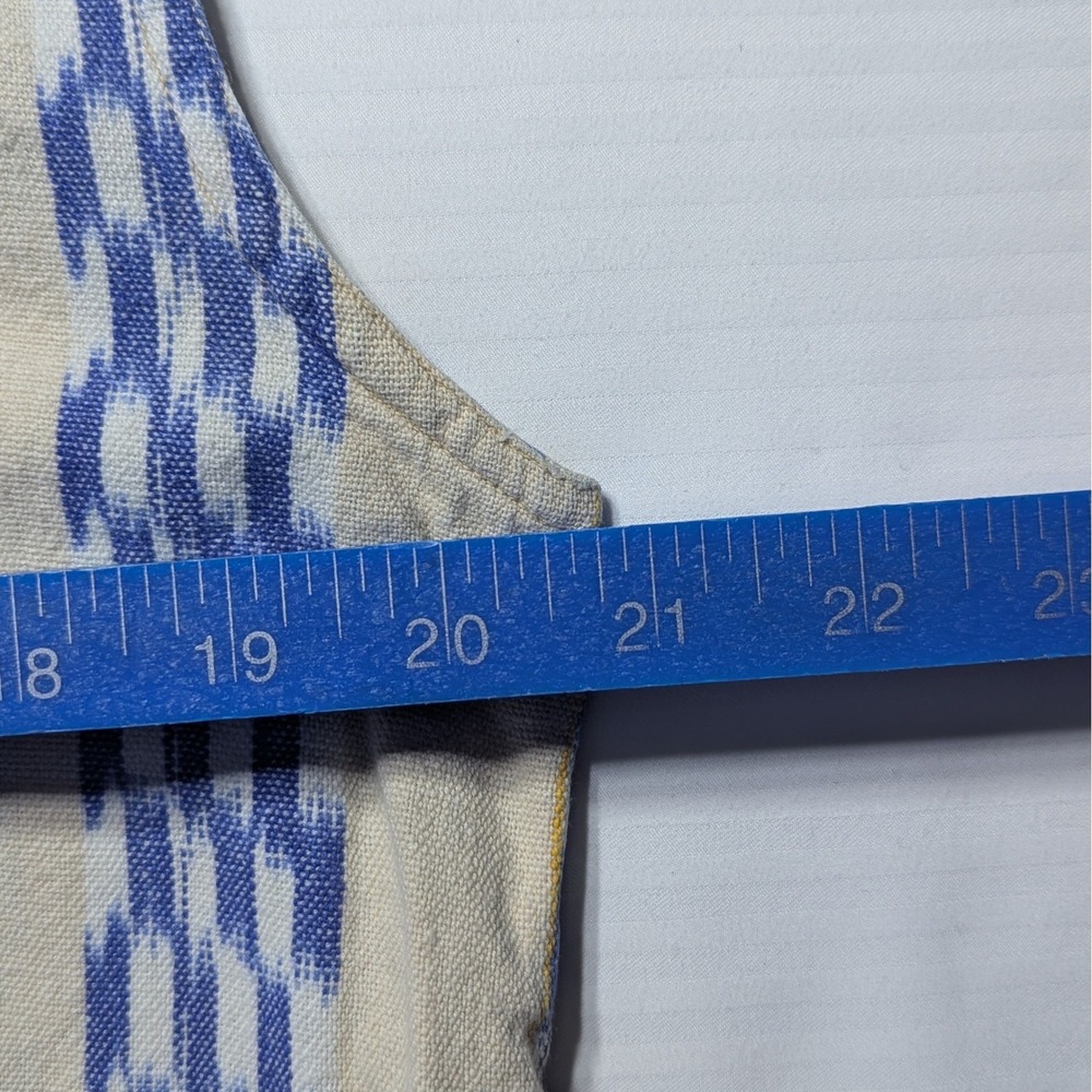 Vintage Kikomo Sleeveless Baja Poncho Hoodie Vest S Striped Cotton Boho Surf - Picture 5 of 6